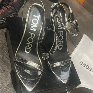 Tom Ford Silver lock Sandals- PLEASE READ DESCRIPTION
